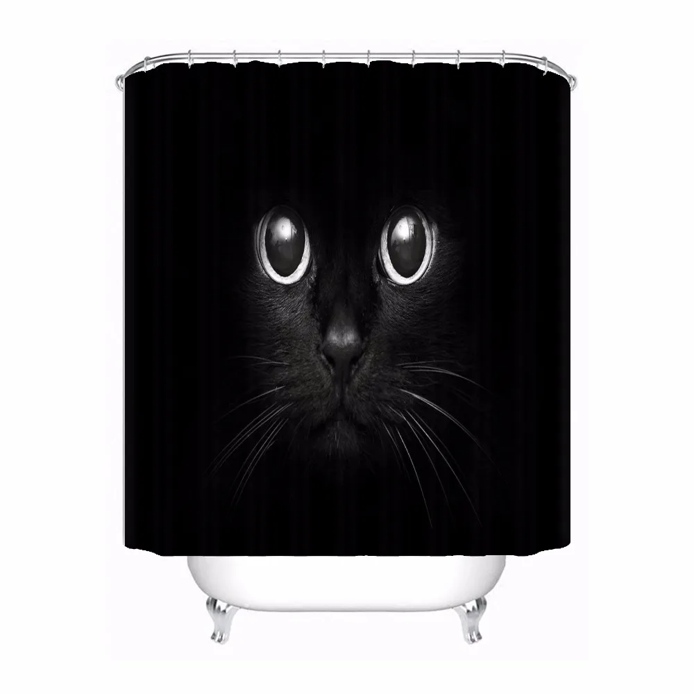 Custom Art Cat Black Prof домашний тканый водонепроницаемый занавеска для душа домашняя Ванна Ванная комната крючки полиэстер ткань мульти Sizes180509-53