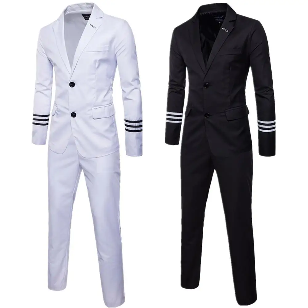 

TPSAASDE 2 Pieces Men's Formal Suits Suit Jackets (Blazer+Pants) Wedding Dress Suits Large Size Men White Slim Suits Mens Blazer