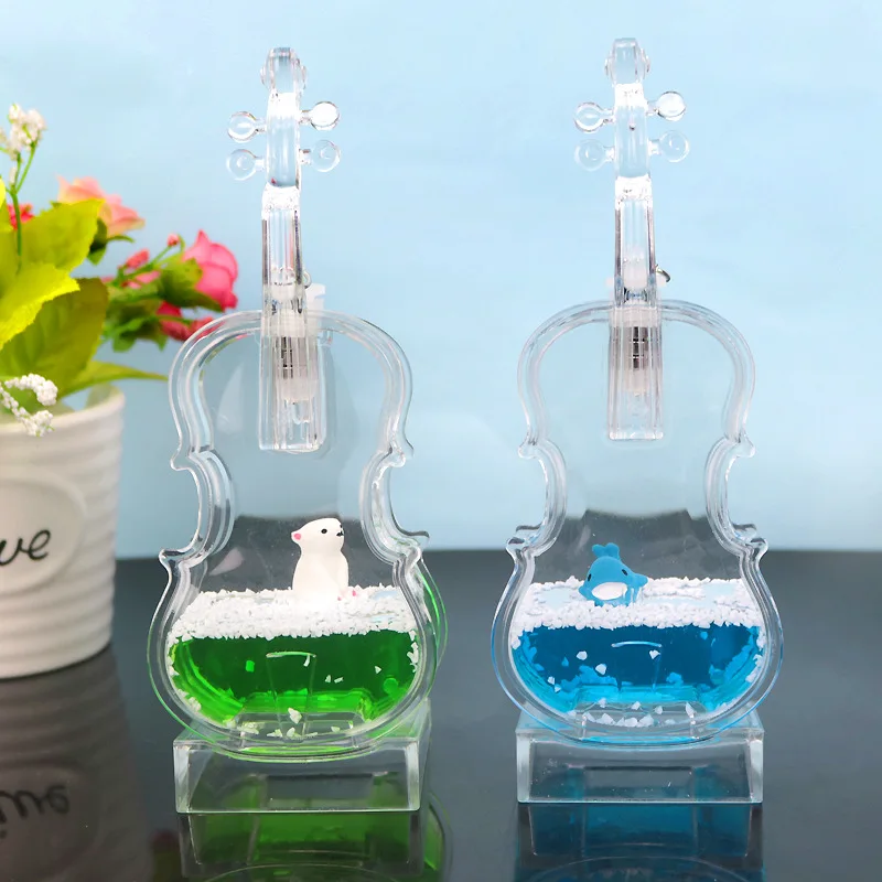 Creative Violin Floating Animal Drops Oil Spill Drops Glowing Creative Home Furnishing Desktop Decompression Stationery Students