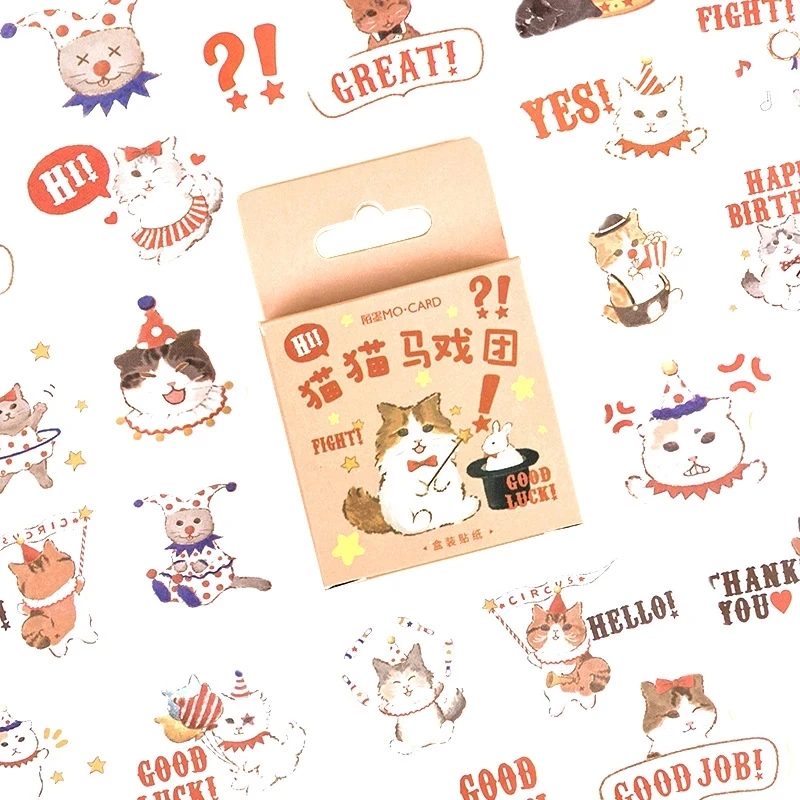 Kawaii Cat collection Paper Small Diary Mini Japanese Cute box Stickers set Scrapbooking kawaii Flakes Journal Stationery
