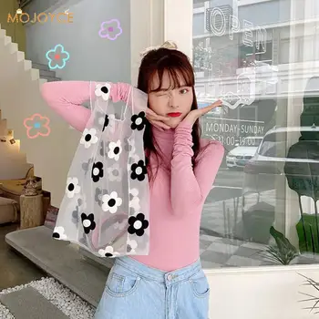 

Women Flower Handbag Organza Elegant Totes Classic Texture Creative Chic Leisure Mesh Female Summer Shopping Beach Bag