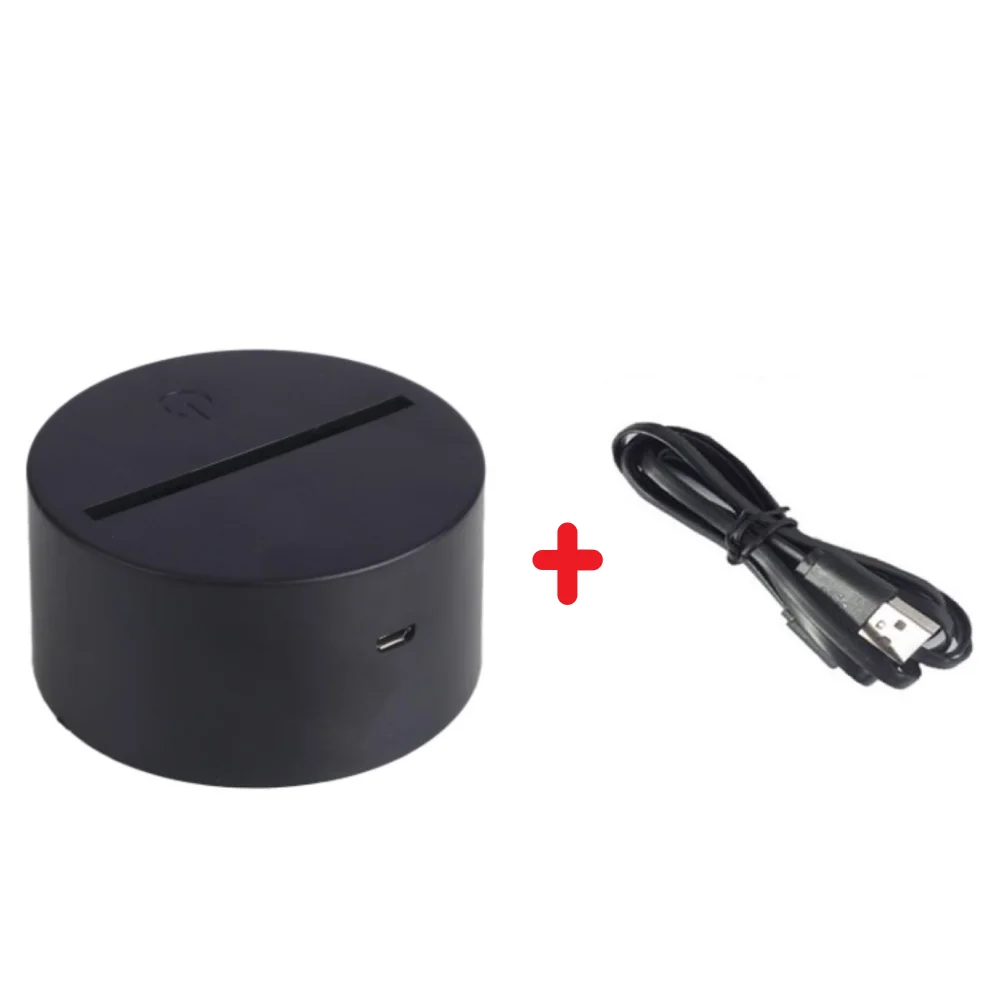 

7 Colors USB Cable Touch Lamp Base For 3D LED Night Light Replacement White/Black Base Table Desk Decor Holder Drop Shipping