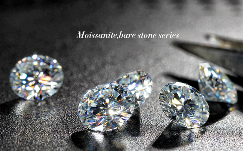 Moissanite Jewelry Materials Loose Lab Grown Diamond 5mm 0.5 Carat Round Cut For Ring