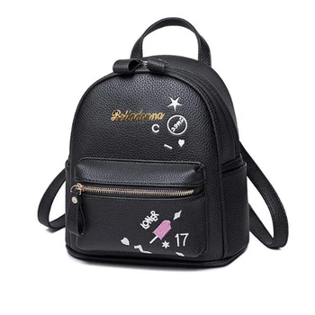 

Casual Vintage Letter Appliques Backpack Set Women Business Travel Mini Bag for Female Fashion Personality Shoulder Daypack