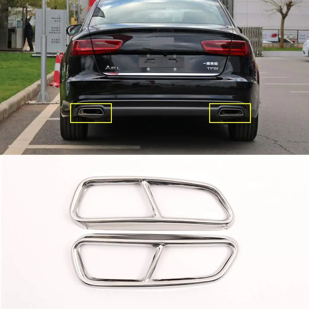 2-pcs-silver-stainless-steel-exhaust-pipe-cover-trim-for-audi-a6-s6-2015-2018-a7-2015-2018