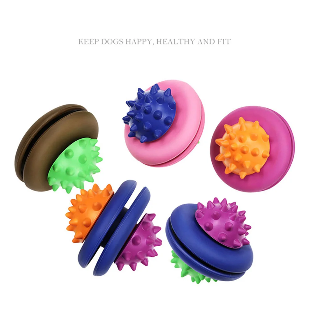 Pet Dog Toy Leaking Food Toy Spinning Ball Teddy Molar Rubber Toy Ball Interactive Bite-resistant Card Feeder