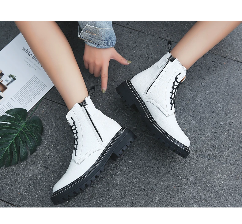 Golden Sapling Platform Boots Women Outdoor Tactical Shoes White Genuine Leather Classic Wedge Sneakers Women's Trekking Boots