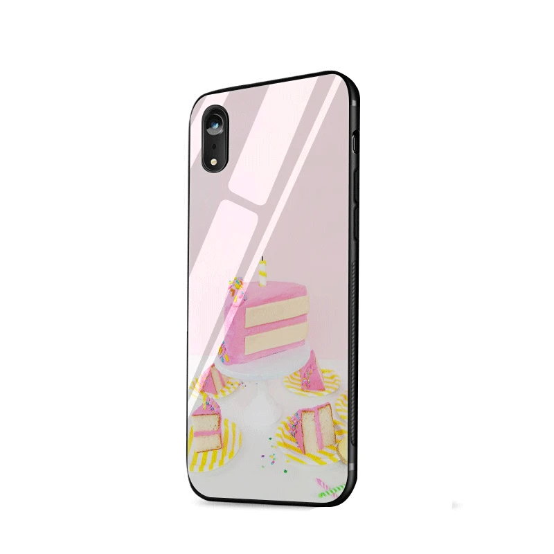 Стеклянный чехол для телефона из ТПУ стекла для Apple iPhone 5 5S SE 6 6S 7 8 Plus XR X XS Max cake