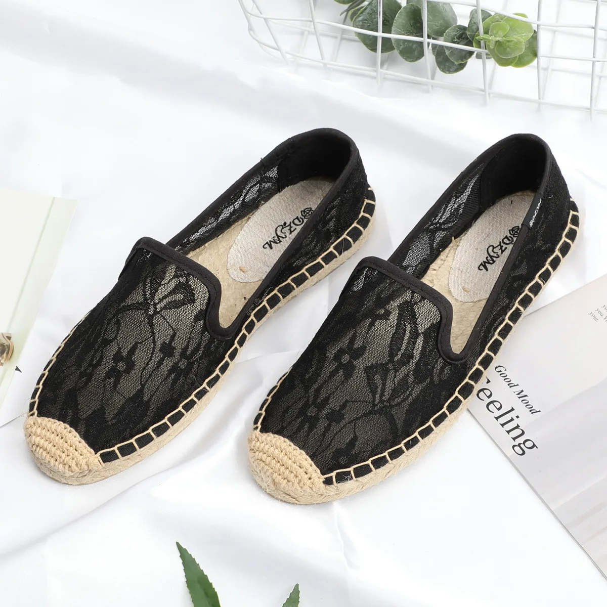 Women's lace slip-on flats loafers leisure soft comfortable espadrilles high quality summer breathable moccasins student shoes | Обувь
