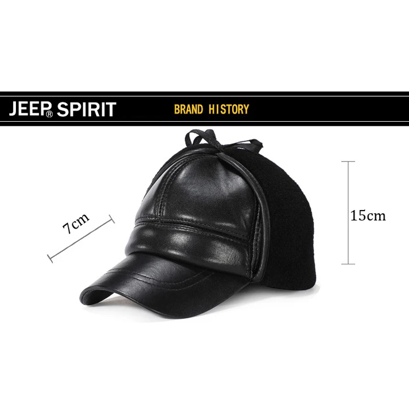 Оригинальная зимняя теплая шапка JEEP SPIRIT, мужская шапка из натуральной кожи, шапка из овчины, Мужская шапочка для бассейна кепки