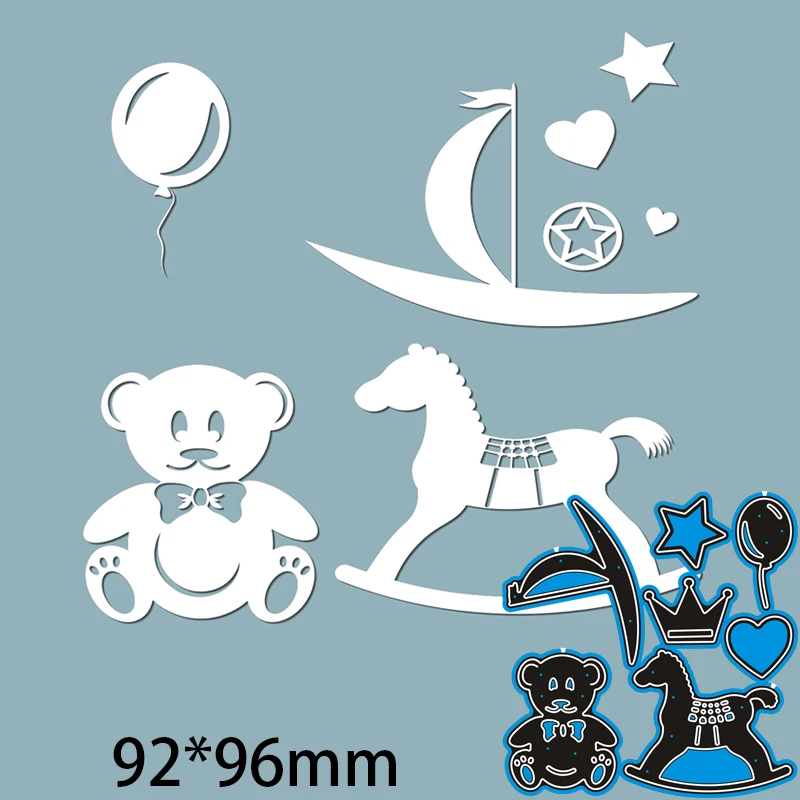 

Cutting Dies Trojan Horse Bear Metal and Stamps Stencil for DIY Scrapbooking Photo Album Embossing Paper Card 92*96mm