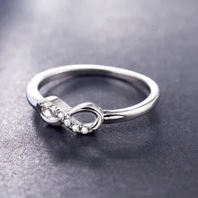 Модные ювелирные изделия из стерлингового серебра 925 пробы, CZ Кристалл вечность, бесконечный любовь 0.5ct 8 Форма обручальные кольца для женщин anel feminino ювелирные изделия