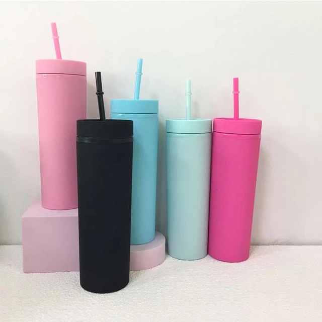 Colorful 16 Oz Matte Acrylic Plastic Cups with Lids and Straws Reusable  Juice Plastic Cup - China Gift and Plastic Cup price