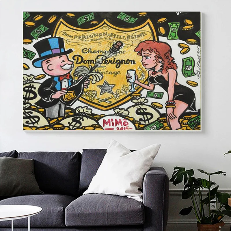 

Modern Graffiti Art Money Canvas Painting Alec Monopoly Poster and Print Wall Art Picture for Living Room Home Decoration Cuadro