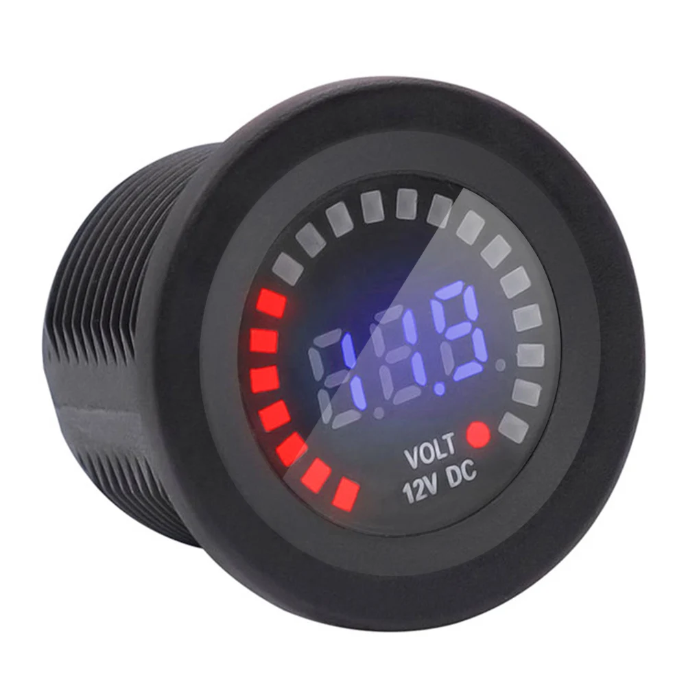 DC 12V Вольтметр, светодиодный индикатор напряжения, универсальный цифровой измеритель напряжения для водонепроницаемости