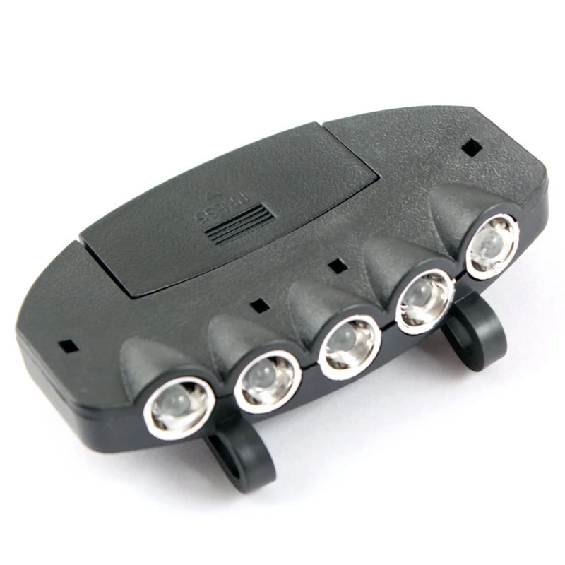 5 LED Light Under the Brim Cap Hat Headlamp Light for Hunting Fishing Hiking