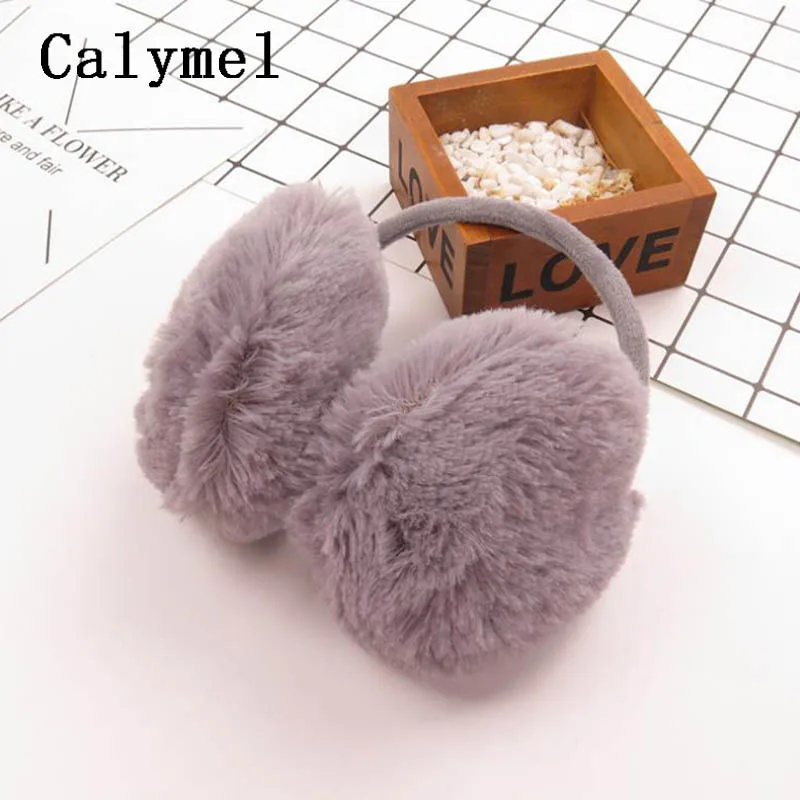 Calymel, зимние наушники, женские меховые наушники, аксессуары для ушей, теплые наушники для девочек, имитация кролика, плюшевая теплая Ушная муфта