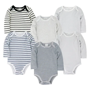 

3 6 pcs/lot Newborn Clothes 100% Cotton Spring Jumpsuit Baby Boy Girl Clothes Toddler Clothing