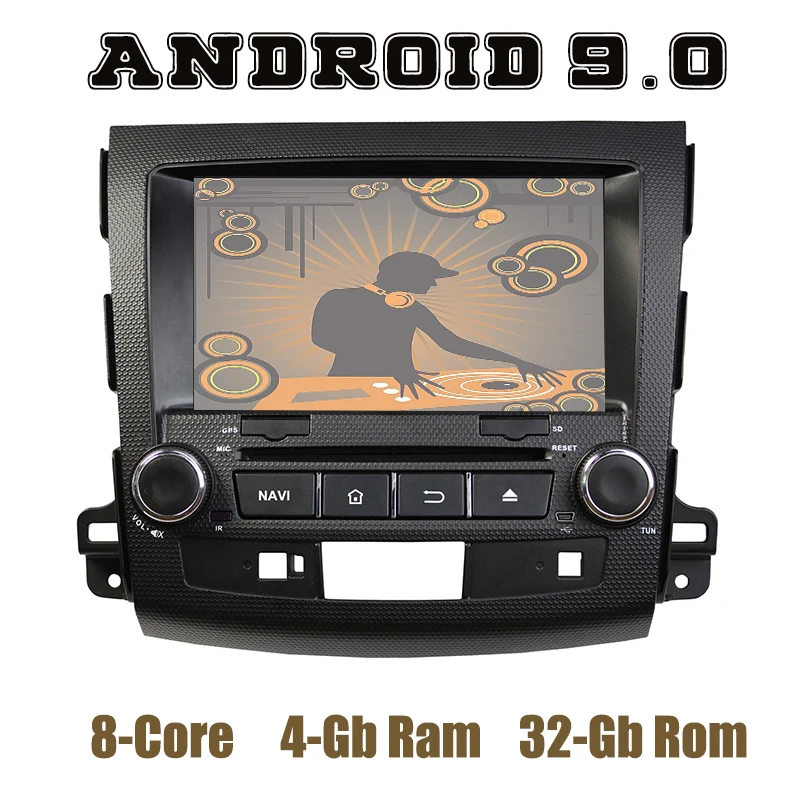 

for mitsubishi outlander 2007-2012 Android 9.0 Car GPS dvd player with PX5 octa core wifi 4+64GB DSP Auto Stereo Headunit