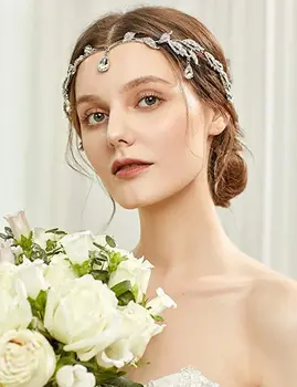 

Women Wedding Hair Accessories Bride Forehead Eyebrow Pendant Tiaras Crown Wedding Headdress Rhinestone Crown Crystal jewelry