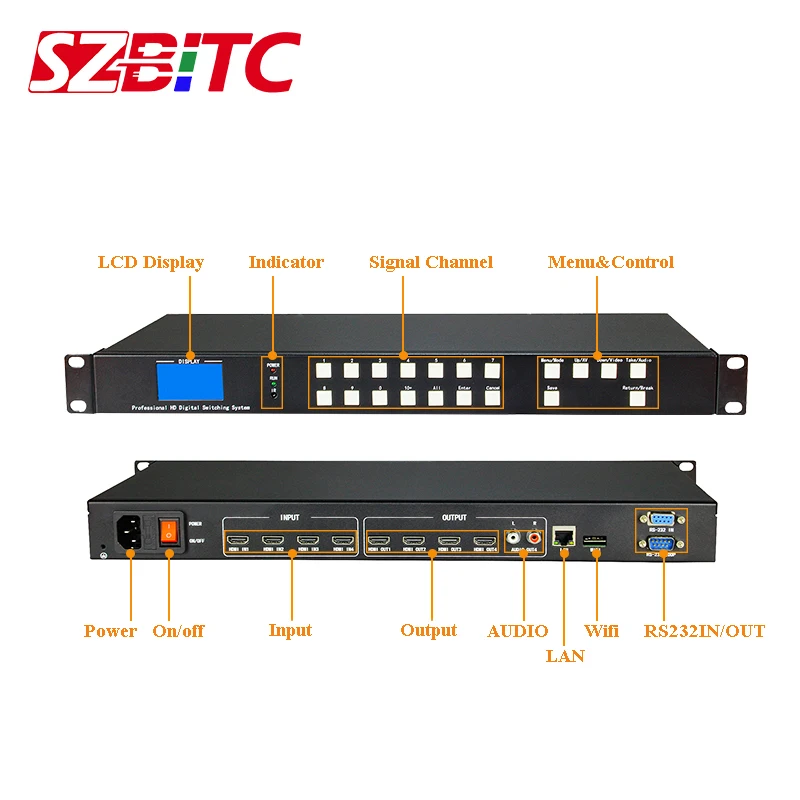 SZBITC TV LCD   , 4K HDMI Ʈ,  ö̽, ɸ Ī, HDMI ó, TCP/IP, RS232, 4x4, 8x8