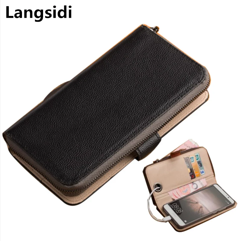 

Hand Strap Natural Leather Wallet Multi Card Slots Holder Phone Bag For Meizu Pro 7 Plus/Meizu Pro 7 Phone Pouch Cases Cover