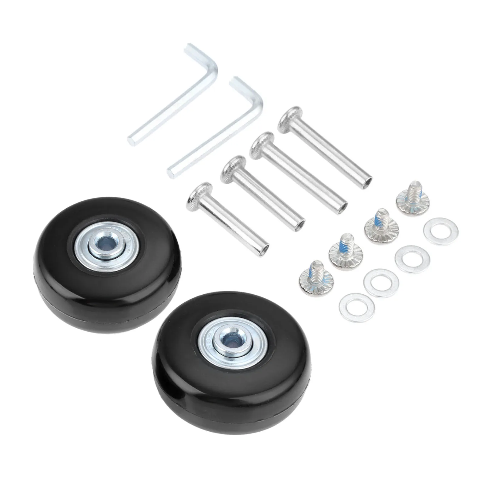

2x Repair Set Durable Silent Rubber Sliding Practical Axles Replacement Casters Luggage Wheel Universal Travel Flexible Suitcase