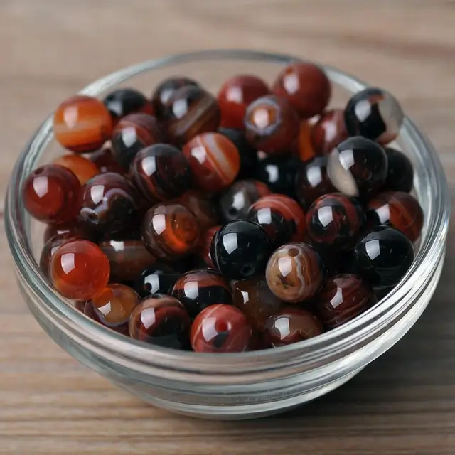 Round 4mm 6mm 8mm 10mm 12mm Natural Stone Rock Loose Spacer Beads lot for Bracelet Jewelry Making Findings DIY Crafts Dream Lace Agate