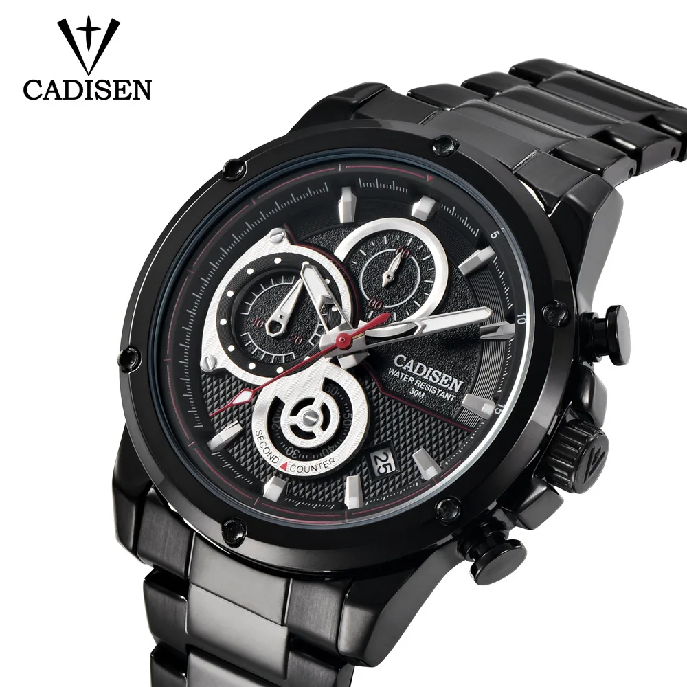 

Kds cadisen Sports True Eye Seconds Watch Calendar Night Light Waterproof MEN'S Watch C9063