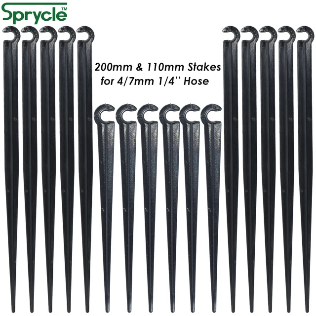 Sprycle 50-1000Pcs Kerti Csepp Öntözés 1/4 "Tartóelemes Tét Rögzített Szárak Tartó 11 Cm 20 Illeszkedés 4/7 Mm-Es Tömlőcső Beillesztési Talaj
