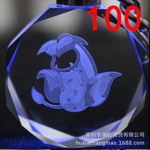 Карманный монстр мультфильм брелок Покемон Blastoise Charmander Пикачу светодиодный светильник кристалл кулон брелок Детская игрушка посылка Llavero - Цвет: 100