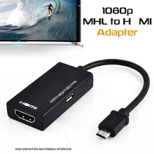 Para micro usb para adaptador de vídeo digital conversor de áudio conector do cabo para o telefone portátil com porta mhl