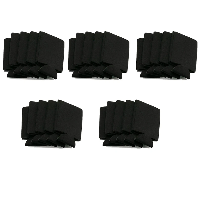 Bulk Can Coolers (25-Pack) Blank Foam Sleeves Plain Soft Insulated Blanks For Soda Beer Water Bottles (Black) | Дом и сад