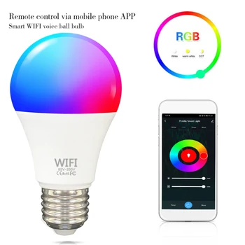 

9W LED Wifi Smart Light Bulb Dimmable RGBW Lamp E27 B22 220V/110V Work With Alexa Google Home