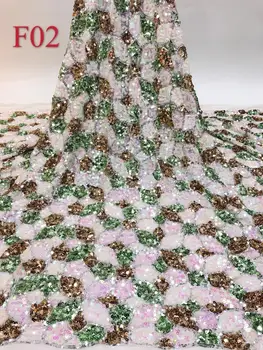 

New Design High Quality 2020 Tulle Sequins African Lace Fabric Guipure Embroidered French Net Nigerian Lace Fabric for Wedding