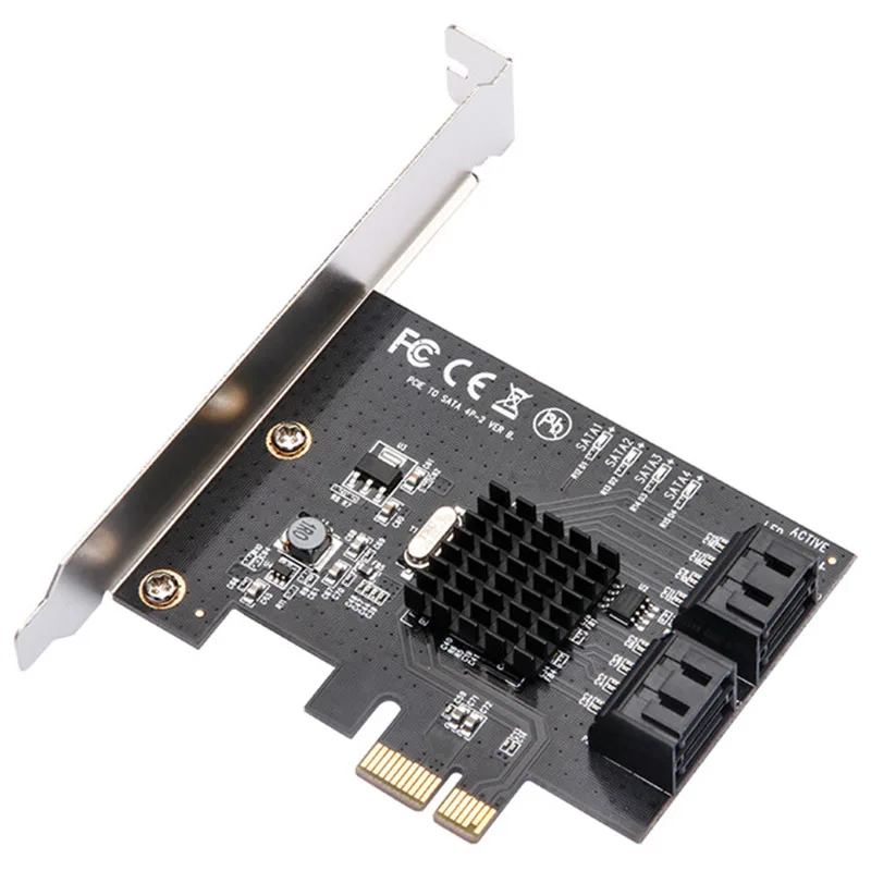 Pci-E Плата расширения, 4-портовая Sata 3,0 Raid Плата расширения 6G Sata 3,0 для Pci-E 4 порта адаптер расширитель Riser Card для Hdd Ssd