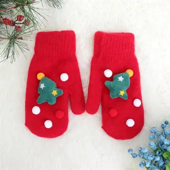 

Christmas Gloves Plush Christmas Gloves Thicken Christmas Gloves Knitting Gloves Full Finger Mittens Touch Screen Knit Gloves