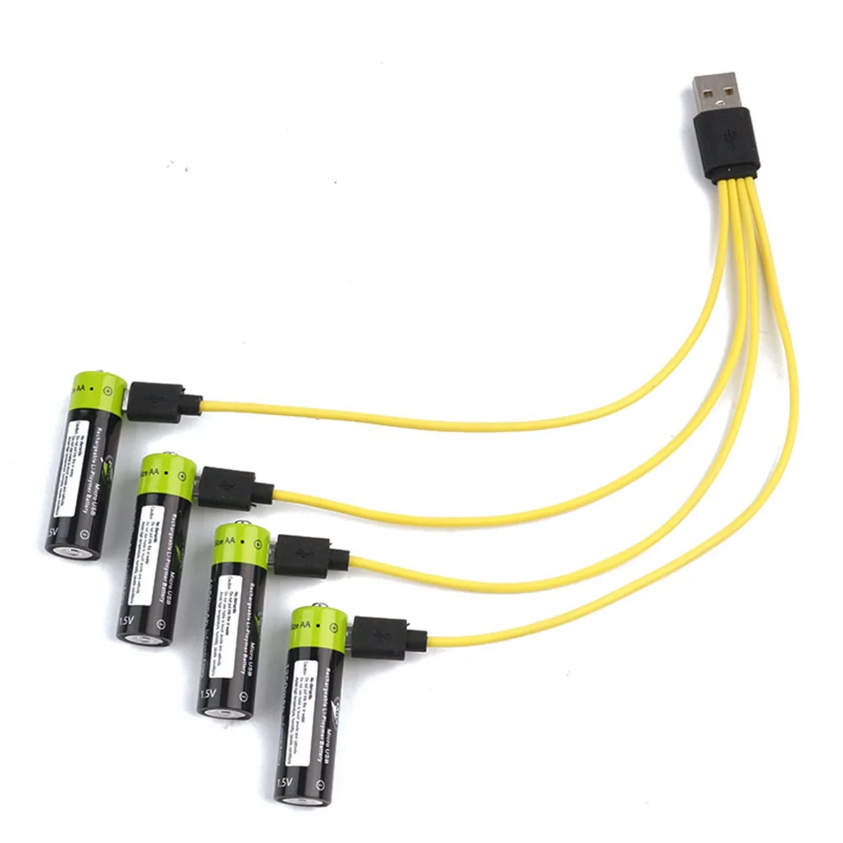 Высококачественный USB перезаряжаемый литий-полимерный аккумулятор AA 1,5 V 1250mAh ZNT5 универсальный аккумулятор заряжается кабелем Micro USB - Цвет: 4pcs with cable