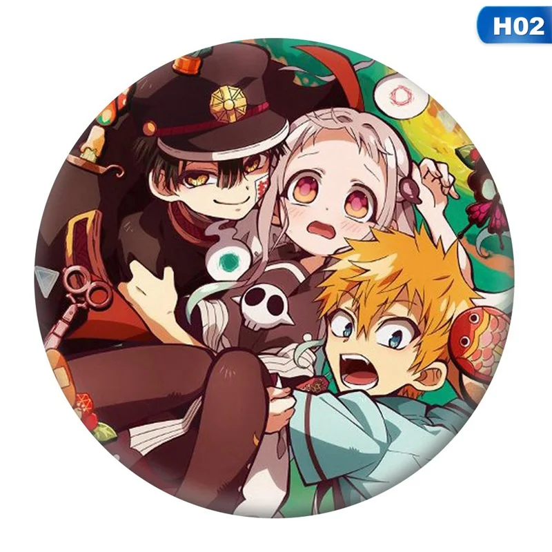 Japan Anime Jibaku Shounen Hanako-kun Nene Yashiro Teru Minamoto Hanako Badge Button Brooch Pin Gift |