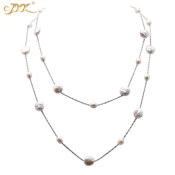 

JYX New Pretty Natural Pearls Babysbreath Necklace 7-12mm Long baroque pearl necklaces 47" for women
