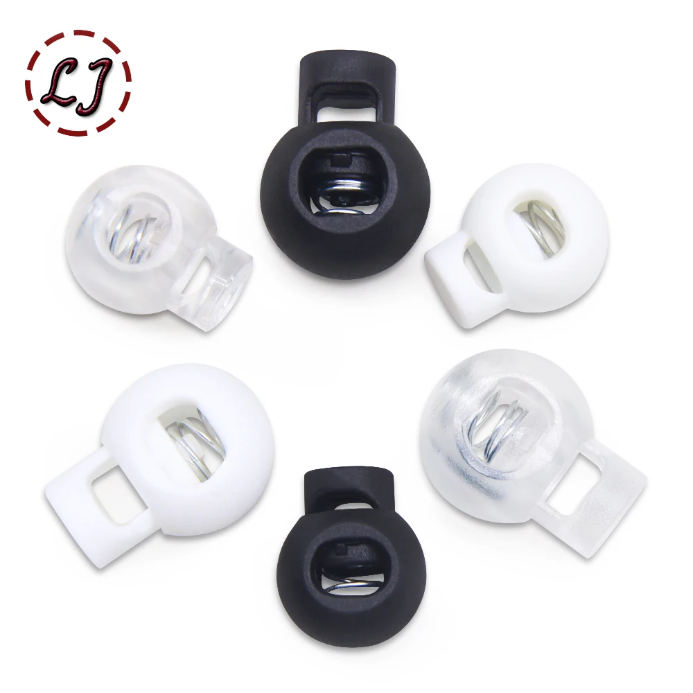 New 10pcs Cord Lock Plastic Stopper Cord Ends Toggles Clip Buckle Button White Frost Shoelace Sportswear DIY Bag Accessory New