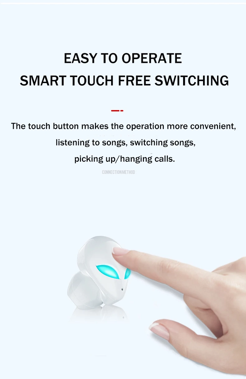 TWS 5,0 Bluetooth наушники Креативный дизайн Alien беспроводные наушники T8 Smart Touch бинауральные наушники с микрофоном зарядная коробка
