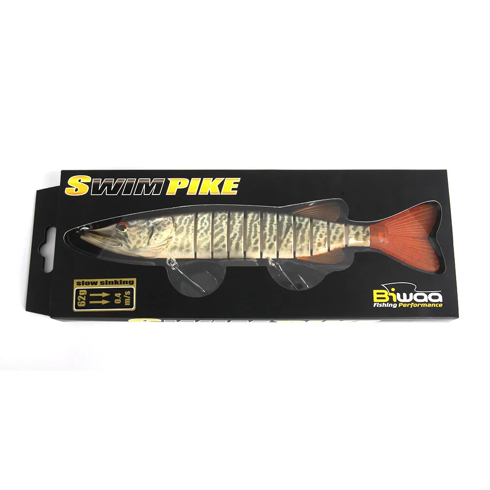 BIWAA Swimpike 240 мм 62 г медленное погружение Swimbait bigbait Рыбацкая приманка glide bait шарнирная приманка жесткая Щука Мускусная приманка для рыбалки HLH - Цвет: E