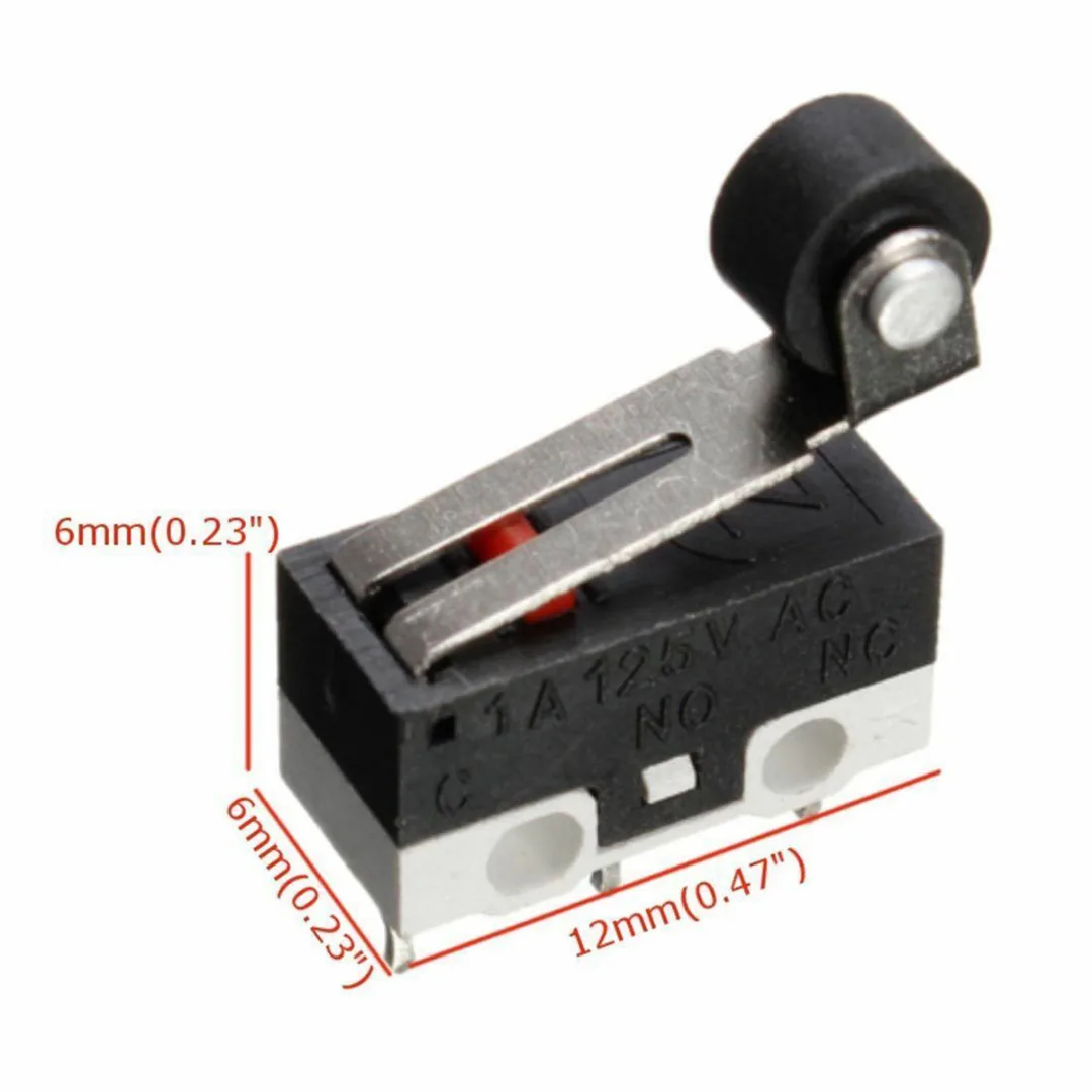 

5pcs Mini Roller Lever Actuator Microswitch SPDT Electrical Switch Sub Miniature Micro Switch Round Handle 3-Pin