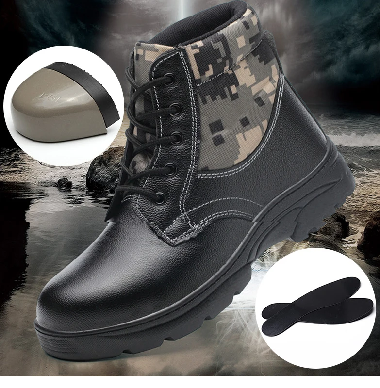 Уличная Рабочая обувь легкая защитная обувь со стальным носком, с защитой от Разбивания и проколов высокие зимние теплые мужские ботинки