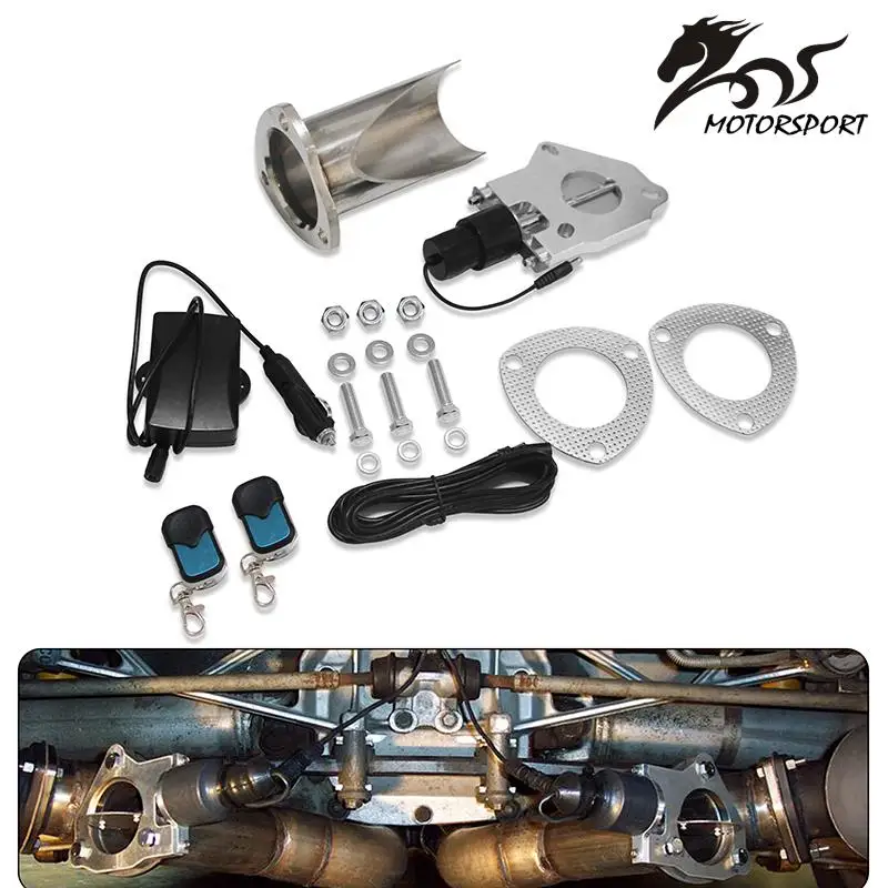 Exhaust Sound Valve Kit 2"/2.25"/2.5"/3.0" Electric Stainless Steel Exhaust Cutout Valve