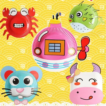 

Children DIY Color Plate Painting For Home Kindergarten Nursery Learning Teaching Aid Children's DIY Handmade Material Package