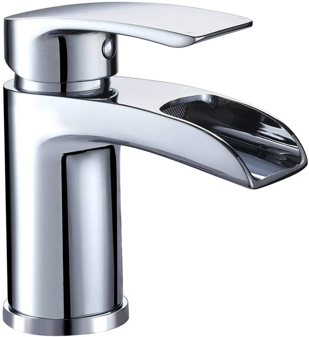 Basin Taps Waterfall Mixers Bathroom Sink Mixer Tap Semi Open With Uk Hoses Chrome Brass Bibcocks Aliexpress