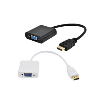 

HDMI to VGA Adapter Male To Famale Converter for PS4 1080P HDMI-VGA Adapter With Video Audio Cable Jack HDMI VGA For PC TV Box