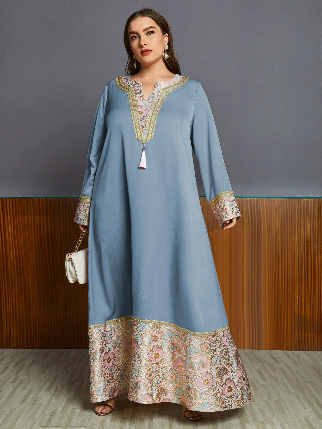Plus Size Women's New Abaya Casual Arabia Wear Fashion Party Ankle-Length Print Dress |